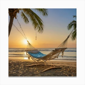 Sunset In A Hammock Canvas Print