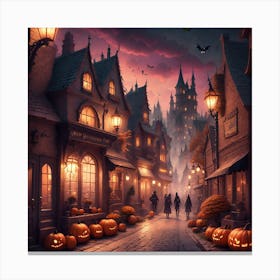 Halloween Street 1 Canvas Print