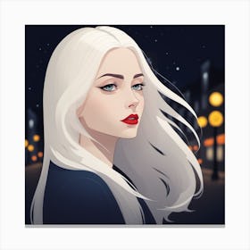 Girl With White Hair 1 Canvas Print