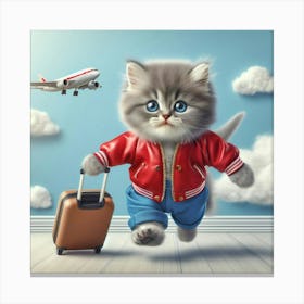 Kitty Flying Canvas Print