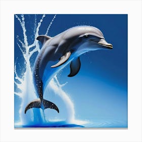 Dolphin Jumping Out Of Water Canvas Print