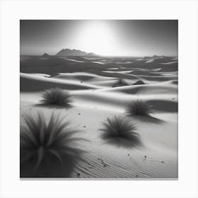 Sahara Countryside Peaceful Landscape Black And White Still Digital Art Perfect Composition Beau (5) Canvas Print