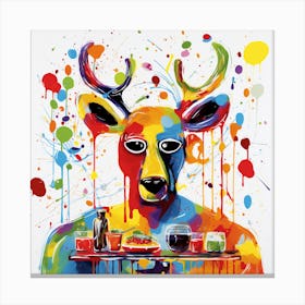 Deer splash Canvas Print