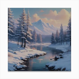 Peaceful Winter Scene Canvas Print