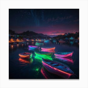 Boats At Night 2 Canvas Print