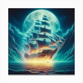 Ship In The Sea 2 Canvas Print