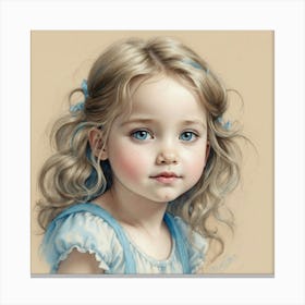 Little Girl With Blue Eyes Canvas Print