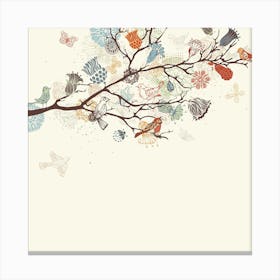 Birds On A Branch Canvas Print