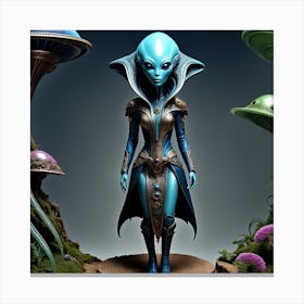 98 Very Beautiful Alien Random Years Old Choose Expression Choose Schi Fi Distopic Location Choose D Canvas Print