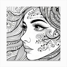 Zentangle Coloring Pages Canvas Print