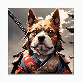 Samurai Dog Canvas Print