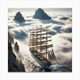 Sailing Ship In The Clouds 1 Canvas Print