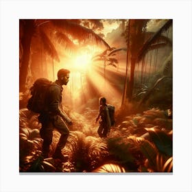 Trekking In The Jungle Canvas Print
