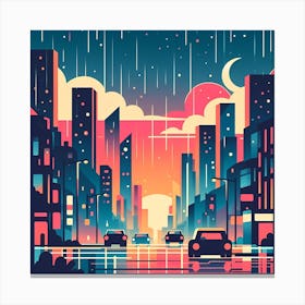 Night City Skyline Canvas Print
