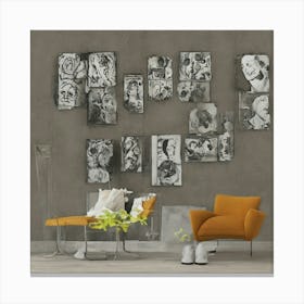 Portraits On The Wall Canvas Print