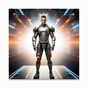 Futuristic Man In Armor 1 Canvas Print