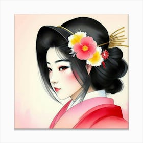 Geisha Wrapped in Tradition Canvas Print