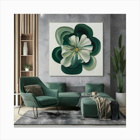 Green Flower Canvas Print