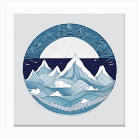 Moon And Mountains Canvas Print