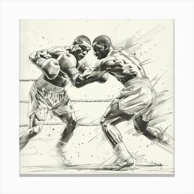 Boxers In Action 2 Canvas Print