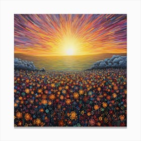 Sunset In The Meadow 1 Canvas Print