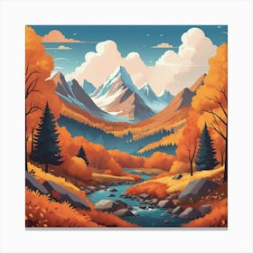 Graphic Design Autumn Peaks Art 0 Canvas Print