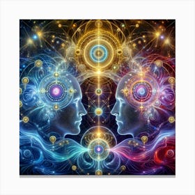 Mind's Canvas: Exploring Telepathy Through Artwork Canvas Print