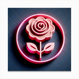 Neon Rose Logo Canvas Print