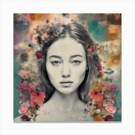 Girl With Flowers Canvas Print