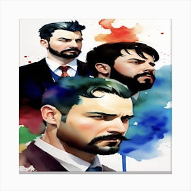 Three Men With Beards Canvas Print