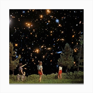 Watching Star Square Canvas Print