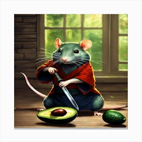 Rat With A Knife Canvas Print