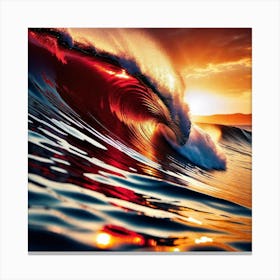 Wave At Sunset 2 Canvas Print