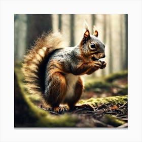 Squirrel In The Forest 60 Canvas Print
