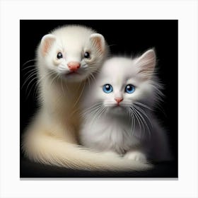 Ferret And Kitten 1 Canvas Print