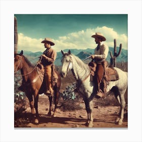Cowboys In The Desert Canvas Print