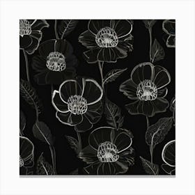 Black And White Flowers 1 Canvas Print