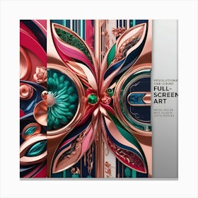 Revolutionary, full-screen art with vibrant, abstract shapes, intricate details, and metallic accents.4 Canvas Print