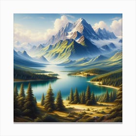 Mountain Lake art work Canvas Print