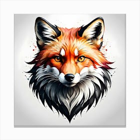 Fox Head Tattoo Canvas Print