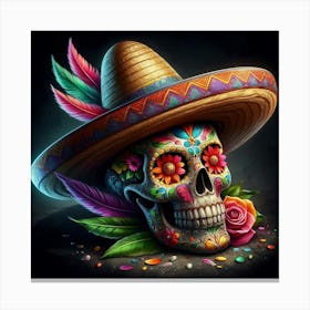 Day Of The Dead Skull 5 Canvas Print