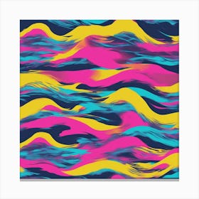 Minimalism Masterpiece, Trace In The Waves To Infinity + Fine Layered Texture + Complementary Cmyk C (37) Canvas Print