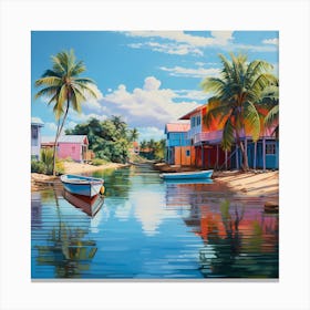 Gentle Glow of Caribbean Dusk Canvas Print