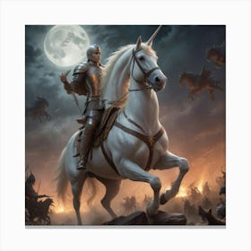 Knight On A Horse Canvas Print