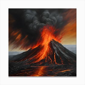 Erupting Volcano Canvas Print