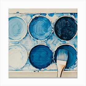 Blue Paint Palette Canvas Print