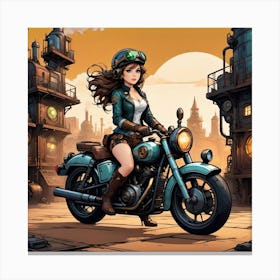 New Motorcycle in Rust City Canvas Print