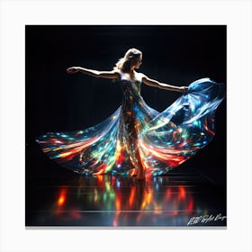 Holographic Dance - Dancer In Light Dress Canvas Print