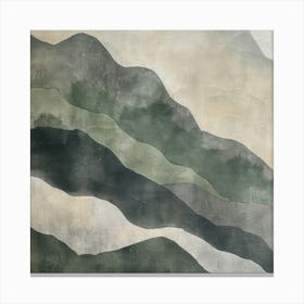 Japanese Watercolour Of Mount Daisen 4 Canvas Print