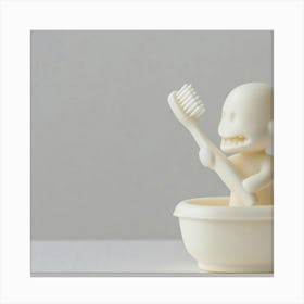 Toothbrush In A Bowl Canvas Print